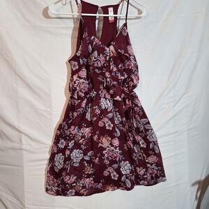No Boundaries Burgundy Floral Dress